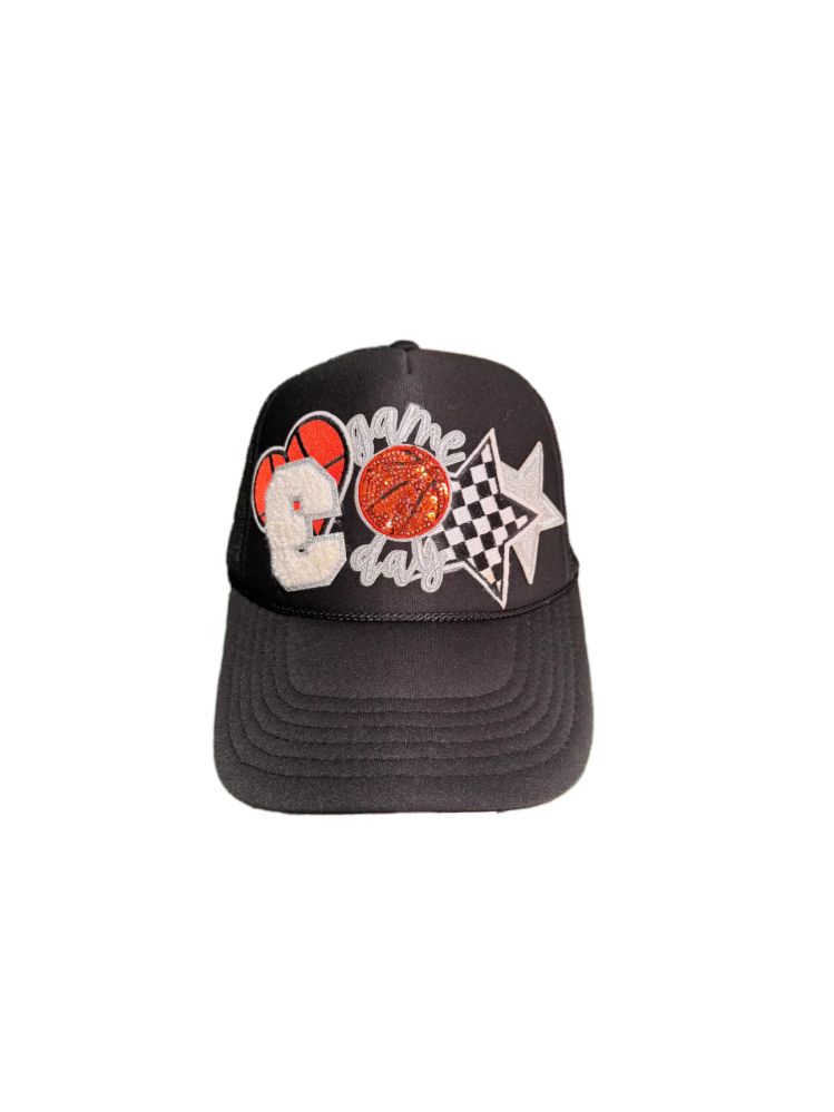 CYpatches -Game Day Basketball DIY Patches + Stylish Gray Hat